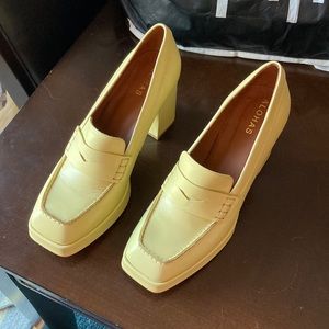 Alohas yellow heeled loafers
